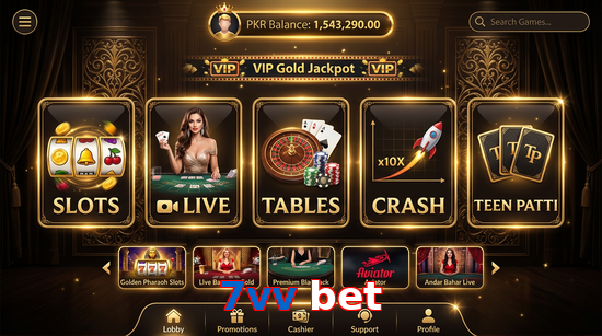 Main screen of 7Vv Bet casino page for PK players