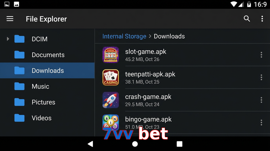 Main screen of 7Vv Bet gameapk page for PK players